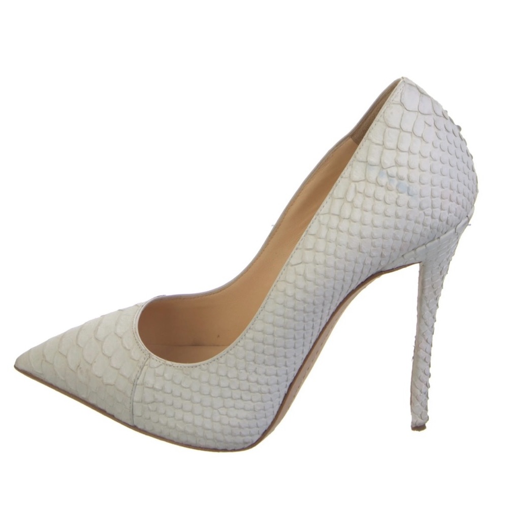 GIUSEPPE ZANOTTI White Snake Skin Embossed Heels